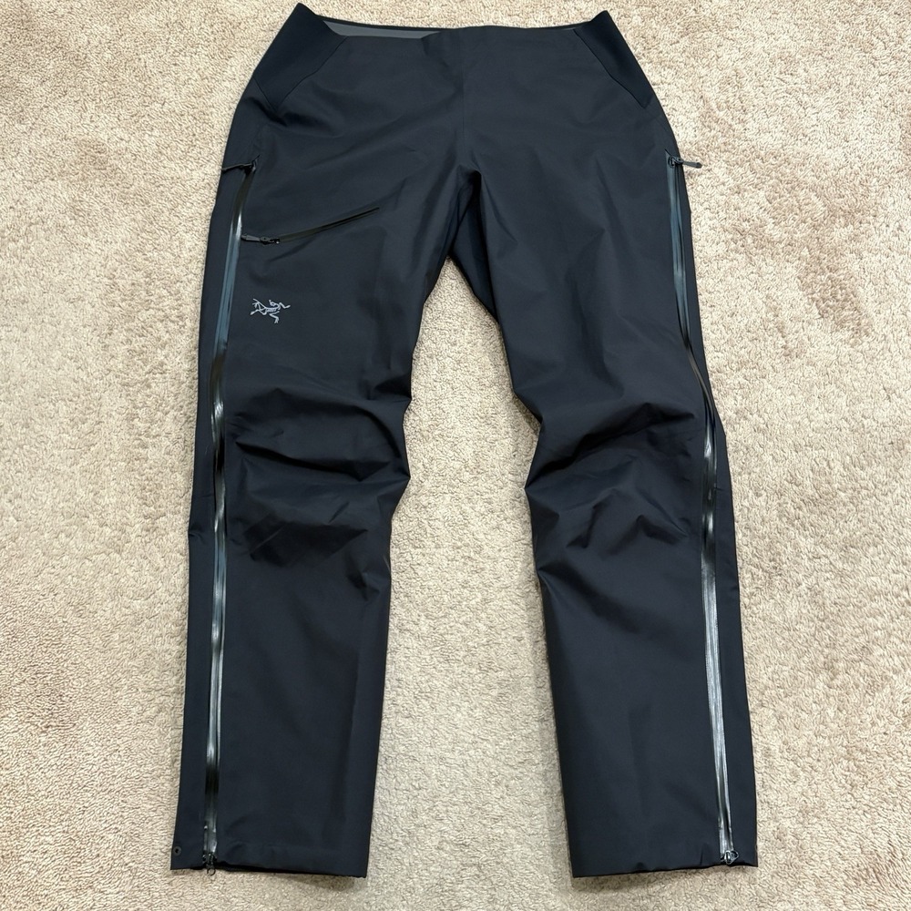 Arc'teryx Beta GoreTex Pants Womens 12 Black Lightweight Shell Waterproof Hiking